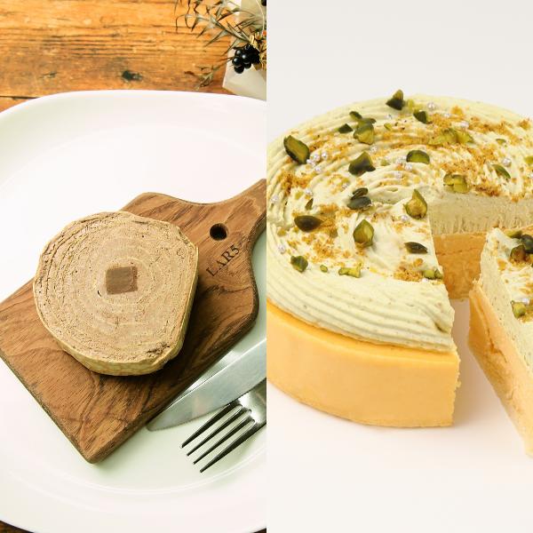 母の日特別ギフトセット　ミルクレープロールチョコレートとチーズケーキピスタチオ