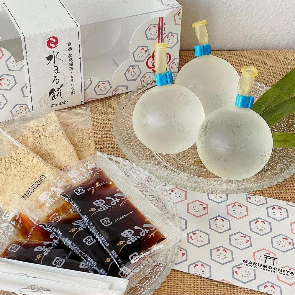 送料無料】水まる餅 黒蜜・きな粉付(3個入/6個入) | まるもち家