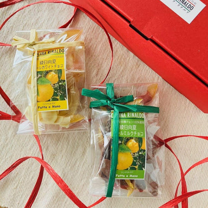 ピールチョコセット＜綾日向夏ホワイト＆ミルク＞オーガニックチョコ使用