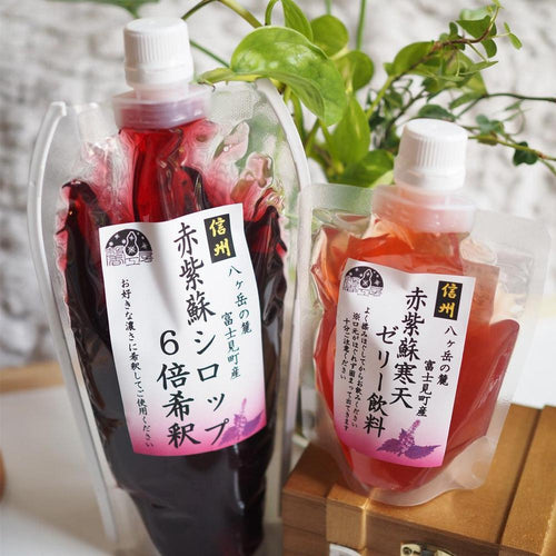 赤紫蘇シロップ6倍希釈610g×１個　赤紫蘇寒天ゼリー飲料150㎖×5個