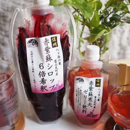 赤紫蘇シロップ6倍希釈610g×１個　赤紫蘇寒天ゼリー飲料150㎖×5個