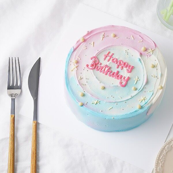 生クリームのマーブルデコレーション(4号/5号/6号)