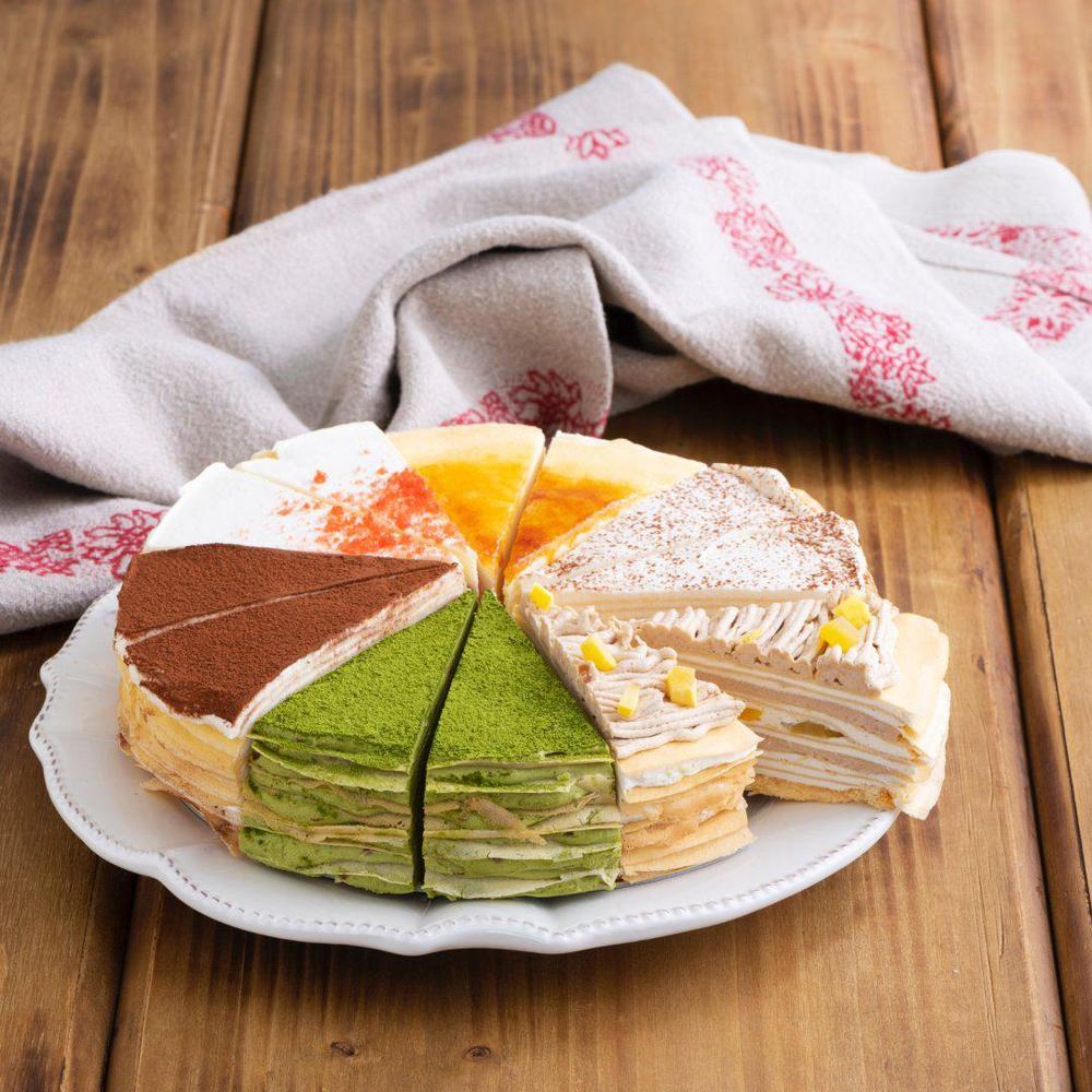 季節限定】もっちり触感の手作りミルクレープ6種食べ比べセット(6個入