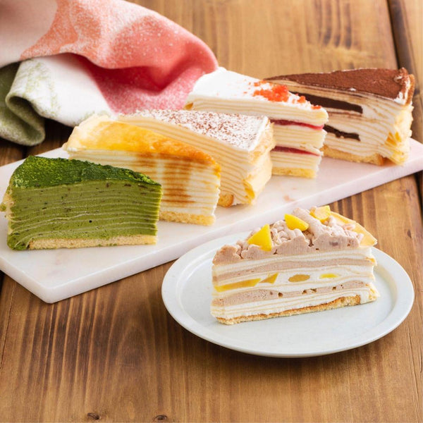 【季節限定】もっちり触感の手作りミルクレープ6種食べ比べセット(6個入/12個入)