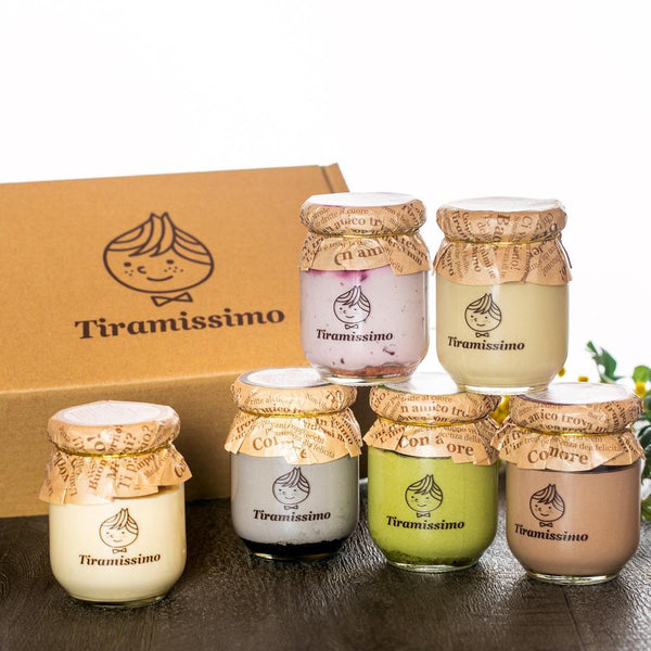 【送料無料】日本一なめらかティラミス 6個セット(プレーン,抹茶,チョコレート,黒ごま,ミックスベリー,ピスタチオ)