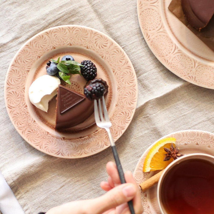 Stamp ペアケーキプレート 2個セット（ピンク･ブルー）