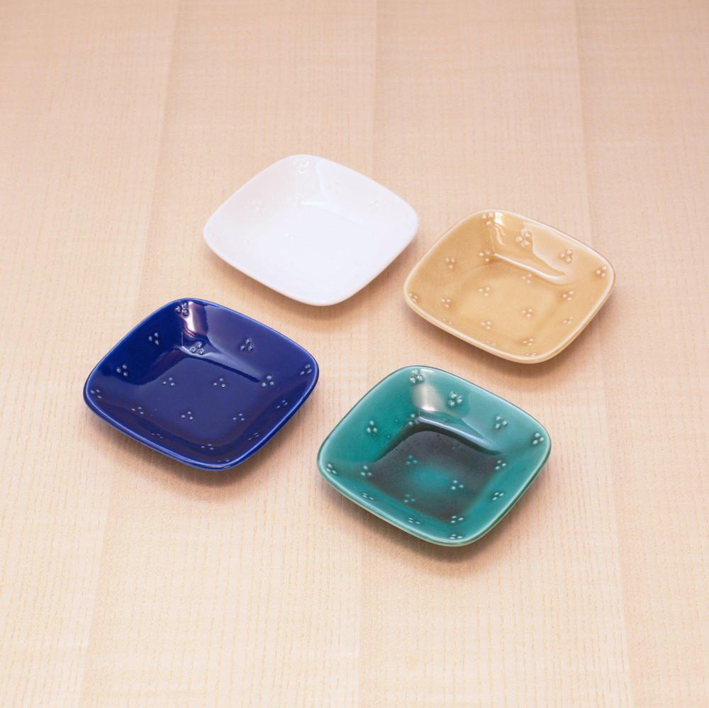 Teshio 星かげ豆皿 伝統色（織部）