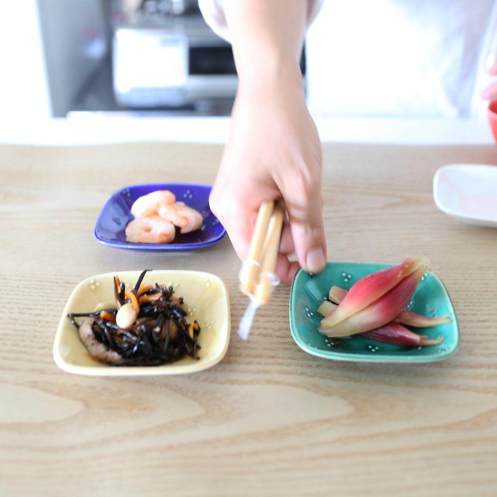 Teshio 星かげ豆皿 伝統色（織部）