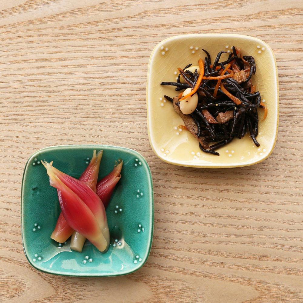 Teshio 星かげ豆皿 伝統色（織部）