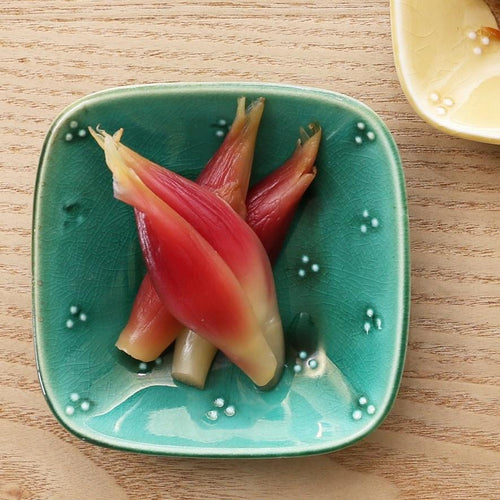 Teshio 星かげ豆皿 伝統色（織部）