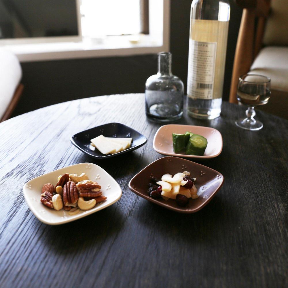 Teshio 星かげ豆皿 マット（ネイビー）