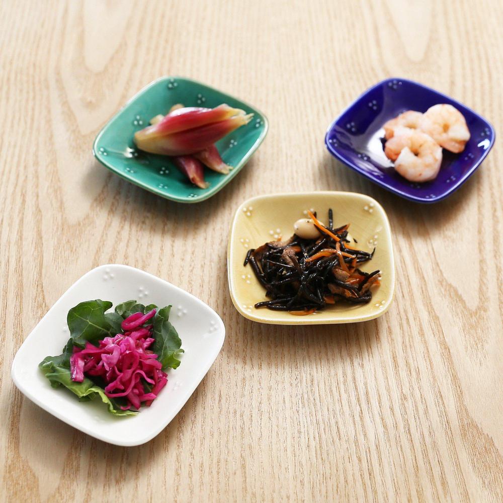 Teshio 星かげペア豆皿 2個セット（黄瀬戸・織部）