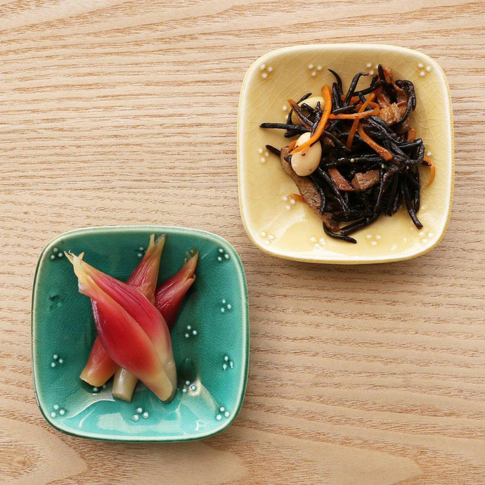 Teshio 星かげペア豆皿 2個セット（黄瀬戸・織部）