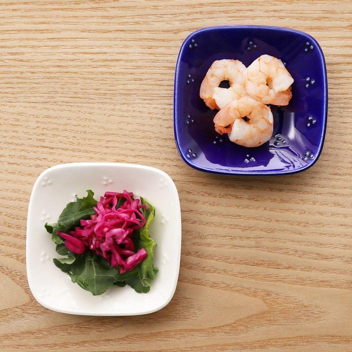 Teshio 星かげペア豆皿 2個セット（瑠璃・透明）