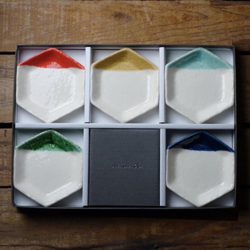 m.m.d.】六角豆皿5枚セット ギフトボックス&熨斗付き